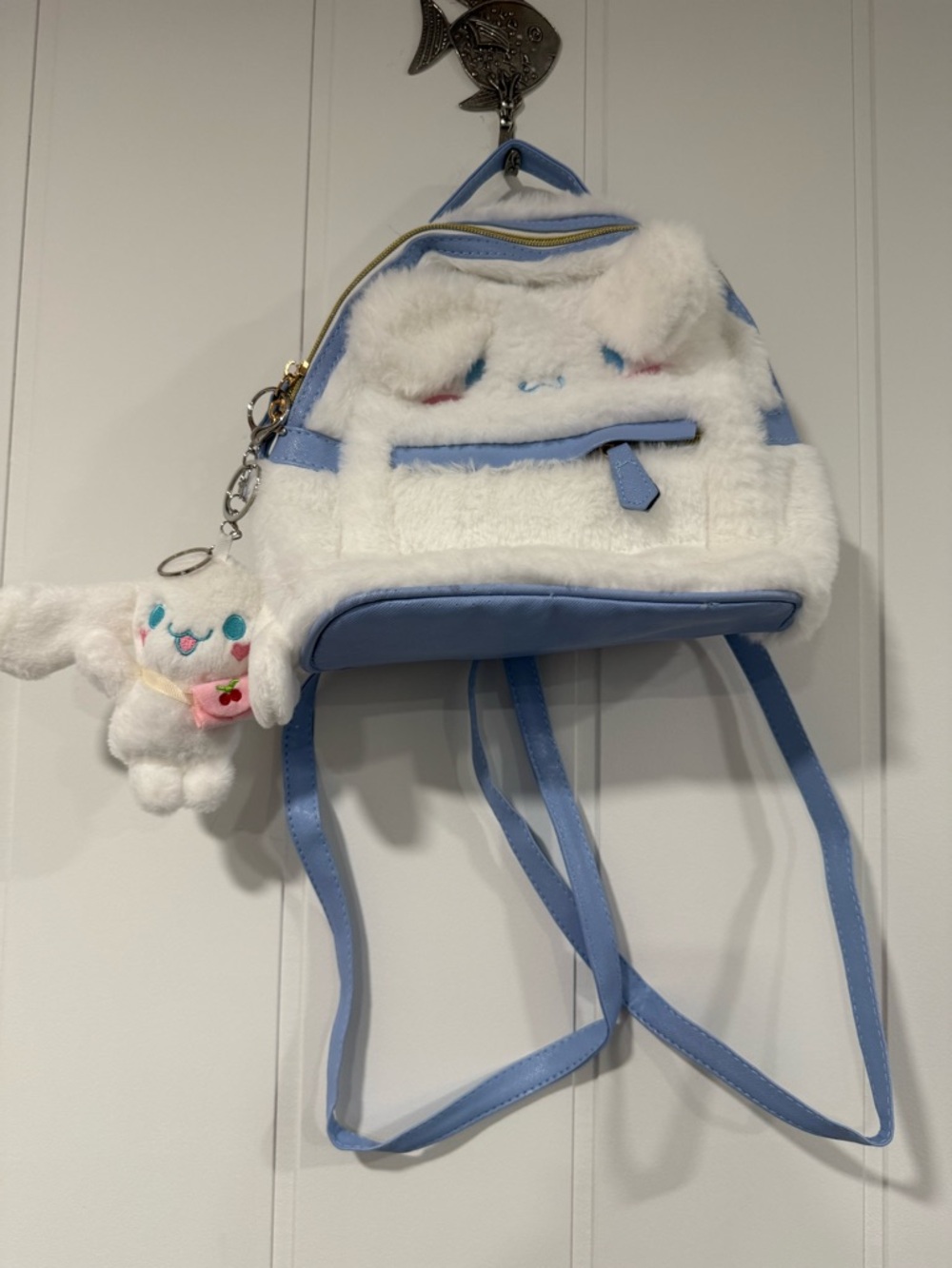 Cinnamoroll Anime Plush mini Backpack with key chain